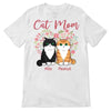 Cat Mom Floral Heart Chubby Cats Personalized Shirt