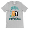 Cat Mom Pattern Fluffy Cats Under Tree Personalized Shirt