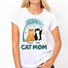 Cat Mom Pattern Fluffy Cats Under Tree Personalized Shirt
