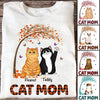 Cat Mom Pattern Fluffy Cats Under Tree Personalized Shirt