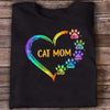 Cat Mom Paw Hearts Personalized Shirt