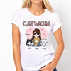 Cat Mom Pink Leopard Sitting Cat Personalized Shirt