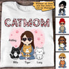 Cat Mom Pink Leopard Sitting Cat Personalized Shirt