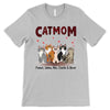 Cat Mom Red Pattern Sitting Cat Cartoon Personalized Shirt