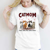 Cat Mom Red Pattern Sitting Cat Cartoon Personalized Shirt