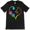 Cat Outline Paws Heart Personalized Shirt