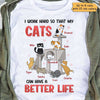 Cat Tower I Work Hard Personalized Shirt