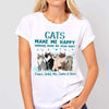 Cats Make Me Happy Sitting Cat Cartoon Personalized Shirt