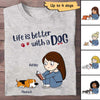 Chibi Girl Sleeping Dog Better With Dog Personalized Shirt