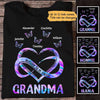 Colorful Heart Infinity Butterfly Grandma Mom Personalized Shirt