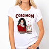 Corgi Mom Red Patterned Personalized Shirt