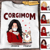 Corgi Mom Red Patterned Personalized Shirt