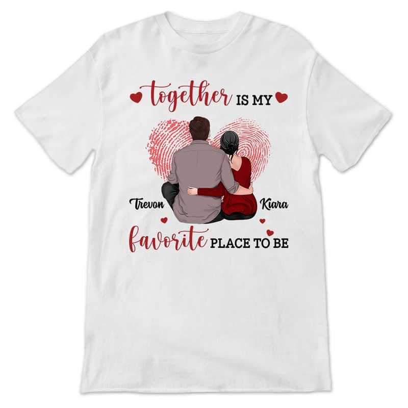 Couple Fingerprint Heart Personalized Shirt
