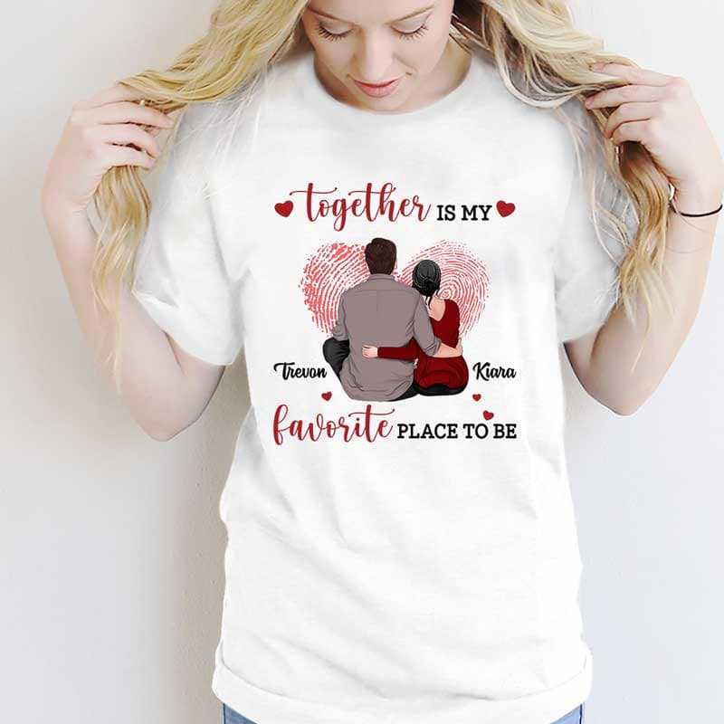 Couple Fingerprint Heart Personalized Shirt