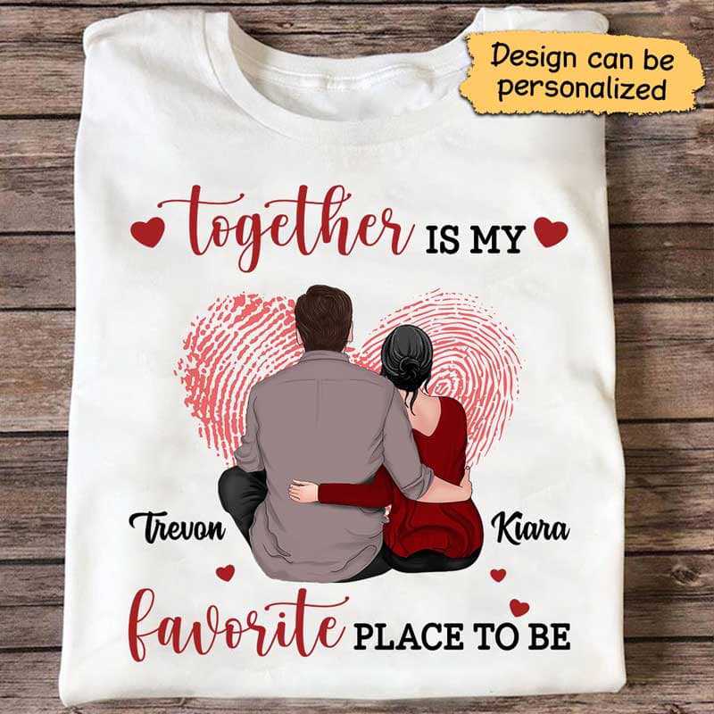 Couple Fingerprint Heart Personalized Shirt