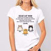 Dear Cat Dad Cat Mom Peeking Fluffy Cat Personalized Shirt