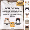 Dear Cat Dad Cat Mom Peeking Fluffy Cat Personalized Shirt