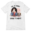 Denim Jacket Girl And Peeking Dogs Personalized Shirt
