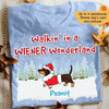 Dog Christmas Dachshund Wiener Wonderland Personalized Dog Christmas Shirt