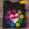Dog Mom Colorful Heart Personalized Shirt