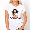 Dog Mom Hugging Dog Red Patterned Personalized Shirt