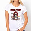 Dog Mom Red Patterned Chibi Girl Personalized Shirt