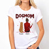 Dog Mom Sitting Girl Red Patterned Personalized Shirt