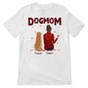 Dog Mom Sitting Girl Red Patterned Personalized Shirt