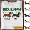 Doxie Mom Green Plaid Shamrock Personalized Shirt