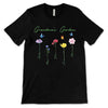 Family Watercolor Flowers Personalized Dark Shirt (Ver 11-18)