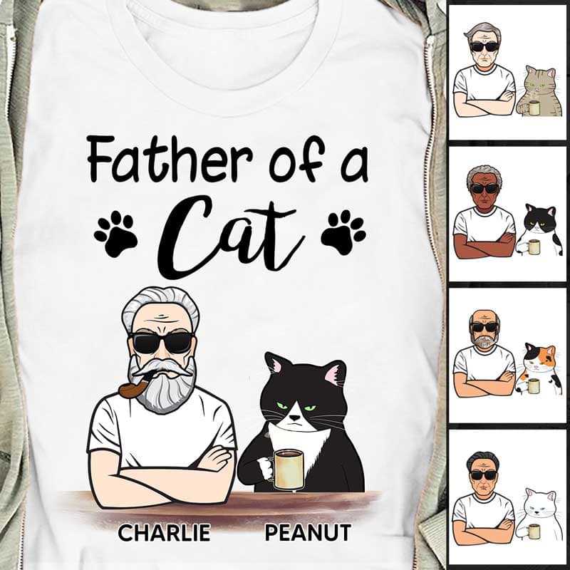 Father Of Cats Old Man Personalized Shirt