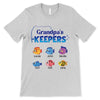 Fishing Daddy Grandpa Keepers Cute Little Fishes Personalized Shirt