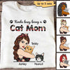 Floral Kinda Busy Being Cat Mom Strong Woman Personalized Shirt