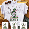 Flower And Butterflies Gnome Grandma Personalized Shirt