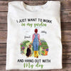 Gardening Girl And Dogs Back View Personalized Shirt