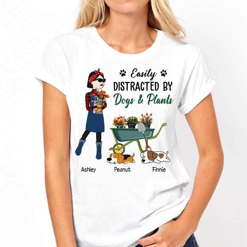 Gardening Hang Out With Dogs Stick Lady Personalized Shirt