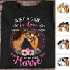 Girl In Love With Her Horse Floral Personalized Shirt