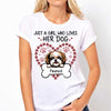 Girl Loves Dog Paws Heart Personalized Shirt