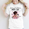 Girl Loves Her Cat Floral Personalized Shirt