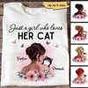 Girl Loves Her Cat Floral Personalized Shirt