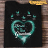 Glowing Heart Grandma Butterfly Personalized Shirt