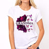 Grandma Flying Butterflies Purple Flower Personalized Shirt