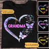 Grandma Galaxy Butterfly Heart Personalized Shirt