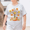 Grandma Pumpkin And Leaves Kids Fall Season Personalized Shirt