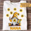Grandma Sunflower Kids Name Gnome Personalized Shirt