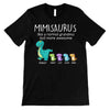 Grandmasaurus And Kids Personalized Dark Shirt (version 1-10 Kids)