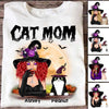 Halloween Witch Cat Mom Personalized Shirt