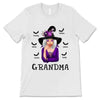 Halloween Witch Mom Grandma With Grandkids Names Personalized Shirt