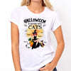 Halloween Witch Sitting On Pumpkin With Cats Personalized Shirt
