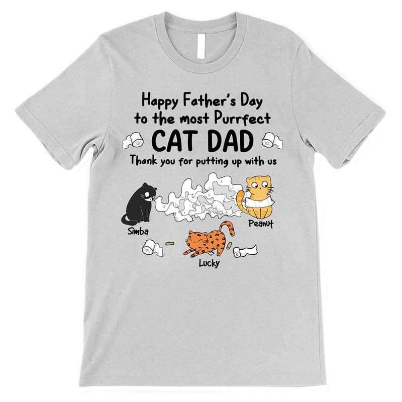 Happy Father‘s Day Toilet Paper Cats Personalized Shirt